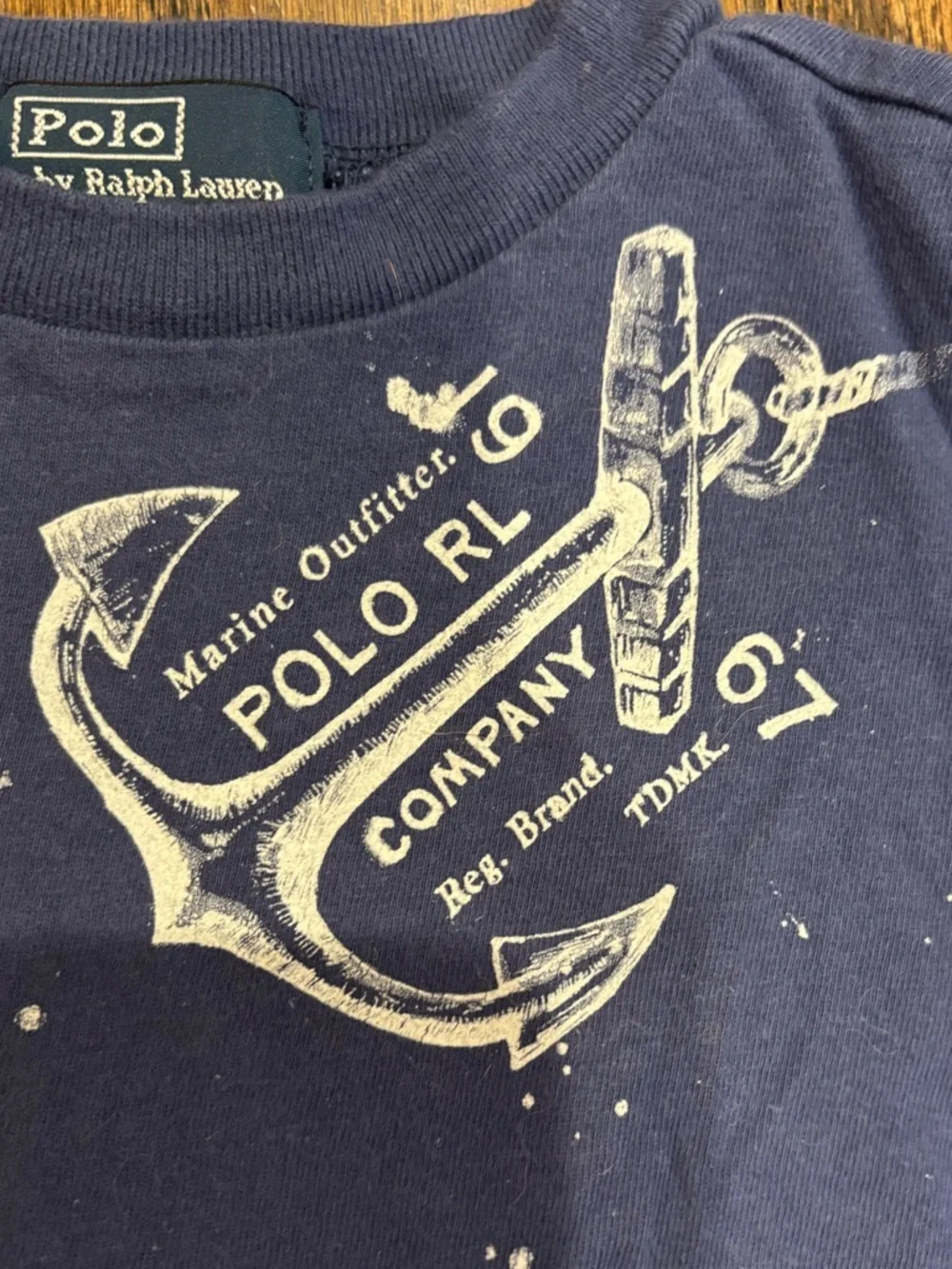 Ralph Lauren Navy Graphic Anchor Tee boys size 24 months